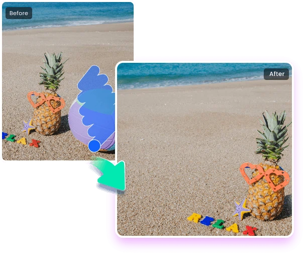 不要なオブジェクトや周囲の写り込みを消去する