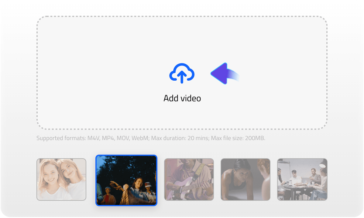 動画をアップロード